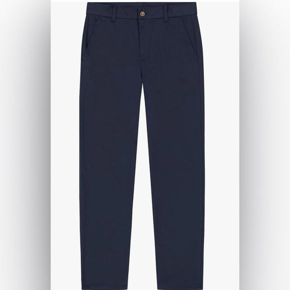 Nautica Boys' School Uniform Warp Knit Pants, Flat Front & Zipper Closure - Picture 1 of 6